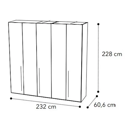 Smart 5-doors cabinet with MAIA handle - white