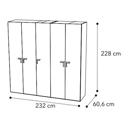 Smart 5-doors cabinet with VOLARE handle - white