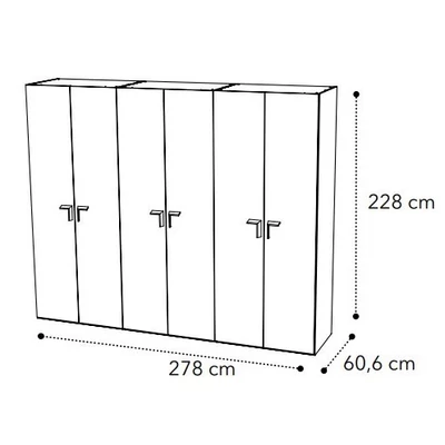 Smart 6-doors cabinet with VOLARE handle - veined walnut