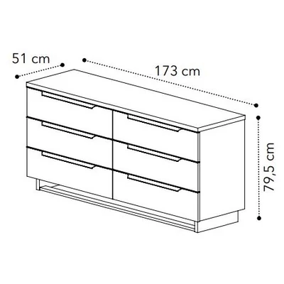 Smart Double chest of drawers - veined walnut