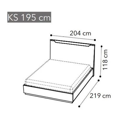 Smart Double bedstead with upholstered headboard - white