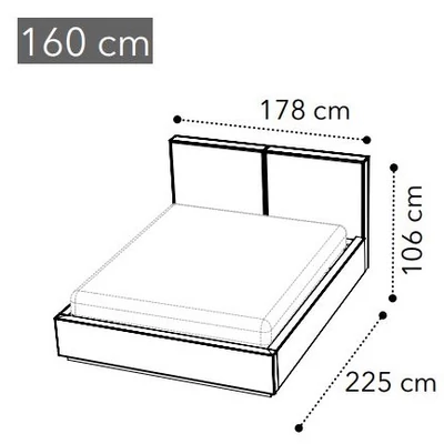 Smart Cubo kárpitozott franciaágy keret