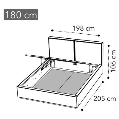 Smart Cubo kárpitozott franciaágy keret ágyneműtartóval