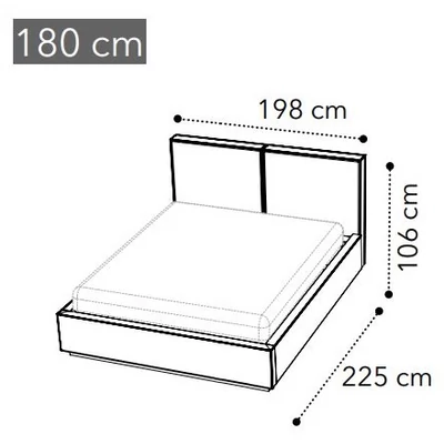 Smart Cubo kárpitozott franciaágy keret