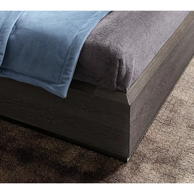 Elite Double bedstead with wooden headboard - silver birch