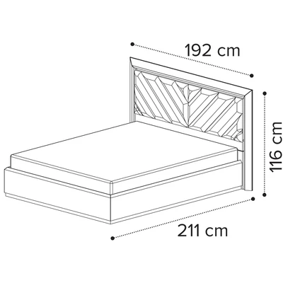 Elite Double bedstead with upholstered headboard - silver birch