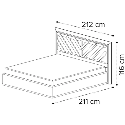 Elite Double bedstead with upholstered headboard - silver birch
