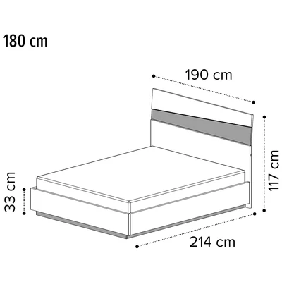 Alba Marmo Carrara Double bedstead with LED-light
