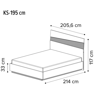Alba Marmo Carrara Double bedstead with LED-light