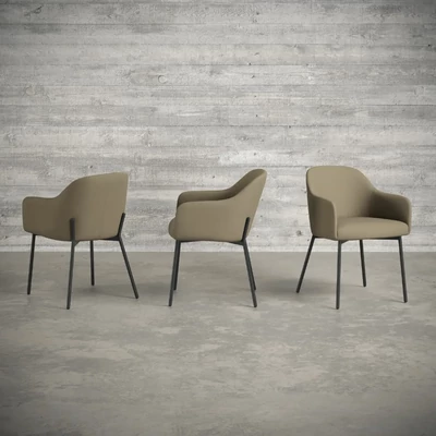 Bézs-antracit szék műbőr kárpitozással – CA Prestige Day Elvis