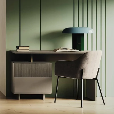 Bézs íróasztal és Elvis szék – CA Essenza