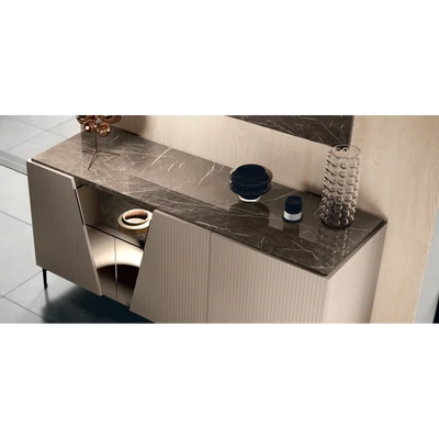 Bézs-márvány tálalószekrény (3 ajtós) – CA Fidia Day