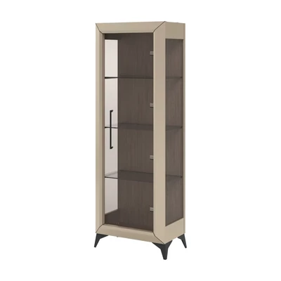 Bézs vitrines szekrény LED-világítással; 1 ajtós – CA Prestige Day