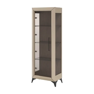 Bézs vitrines szekrény LED-világítással; 1 ajtós – CA Prestige Day