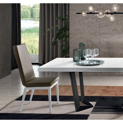 Fehér-antracit étkezőasztal, bővíthető – CA Elite Day Net
