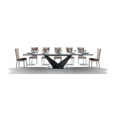 Fehér-antracit étkezőasztal; bővíthető – CA Elite Day Krystal