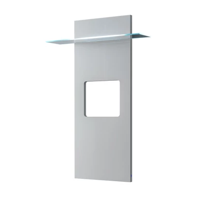 Fehér fali TV-panel üvegpolccal és LED-világítással – CA Elite Day