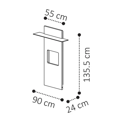 Sematikus ábra és méretek