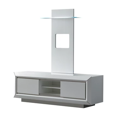 Fehér TV-szekrény fali panellel – CA Elite Day