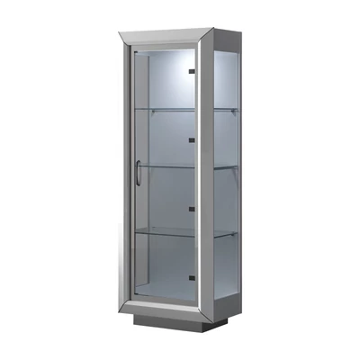 Fehér TV-szekrény szett (TV-szekrény + fali panel + 2x 1 ajtós vitrines szekrény) – CA Elite Day