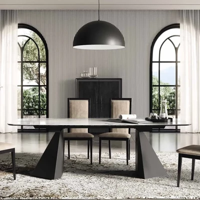 Antracit étkezőasztal kerámia asztallappal – CA Krystal Day Tent