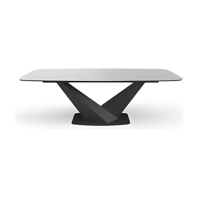 Fekete étkezőasztal kerámia asztallappal – CA Zenith Day Krystal