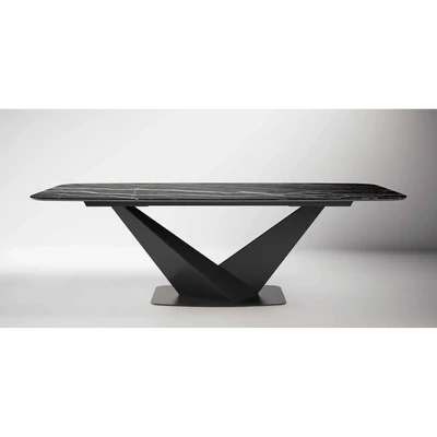 Fekete étkezőasztal kerámia asztallappal – CA Zenith Day Krystal