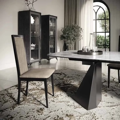 Roma Stripe szék és Tent étkezőasztal kerámia asztallappal – CA Krystal Day