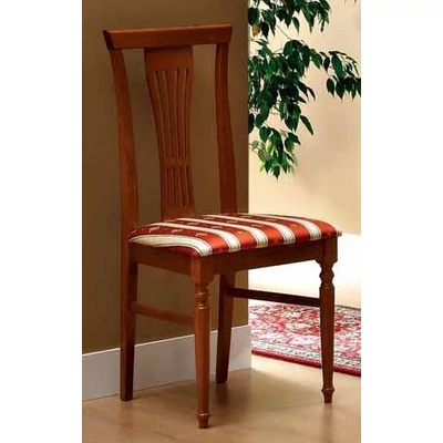 Nostalgia Day Chair with riga giglio rosso fabric - walnut