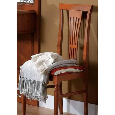Nostalgia Day Chair with riga giglio rosso fabric - walnut