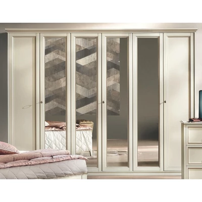 Nostalgia 6-doors cabinet - antique white, height: 220 cm