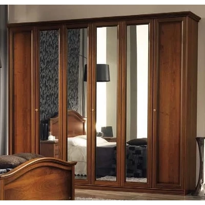 Nostalgia 6-ajtós gardróbszekrény - dió, magasság: 220 cm