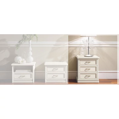 Nostalgia Night table with 3 drawers - antique white