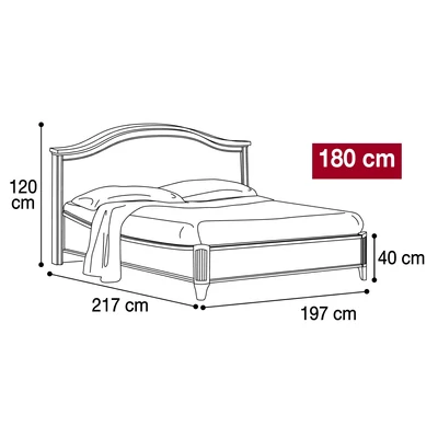 Nostalgia Double bedstead with bedding container, with curved side, with curved, sophisticated headboard, with short footboard - walnut
