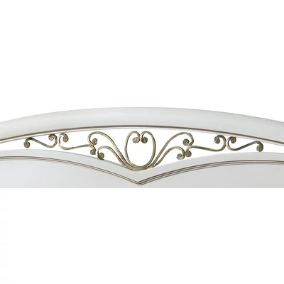 Giotto Double bedstead with curved side, with metal-insert decorative frame with curved headboard, with short footboard - antique white