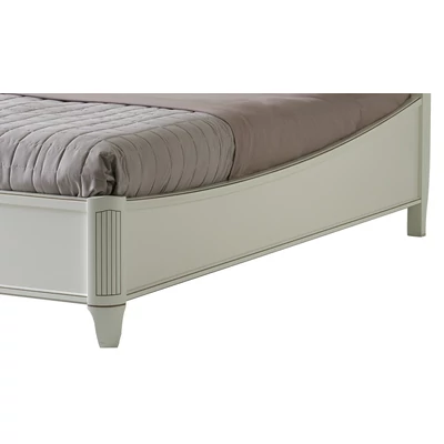 Giotto Double bedstead with curved side, with metal-insert decorative frame with curved headboard, with short footboard - antique white