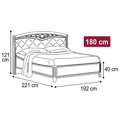 Nostalgia Double bedstead with curved side, with metal-insert decorative frame with curved headboard and capitonné padding, with short footboard - walnut