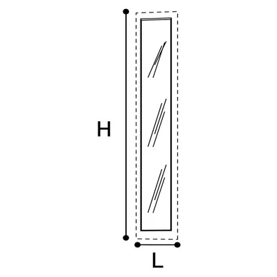 Mirror for the cabinet door, for 220 cm tall cabinet