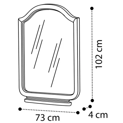 Nostalgia GENDARME Mirror with curved top - antique white