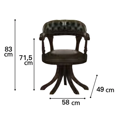 Nostalgia Day Swivel chair with faux leather, verde esportato - walnut