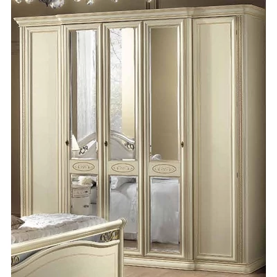 Siena 5-ajtós gardróbszekrény, 3 tükrös ajtóval