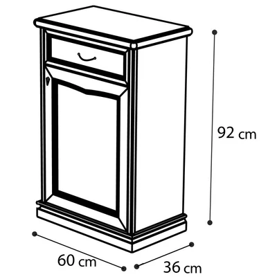 Nostalgia Day 1-door lower drawer element - walnut