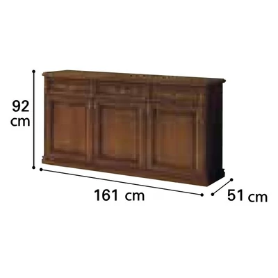 Nostalgia Day 3-doors buffet chest of drawers - walnut