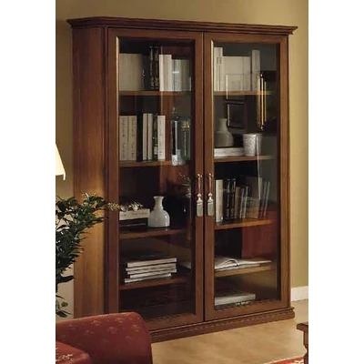 Nostalgia Day 2-doors bookcase, fa hátlappal - walnut