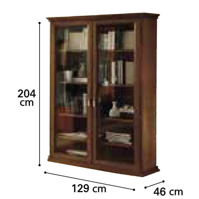 Nostalgia Day 2-doors bookcase, fa hátlappal - walnut
