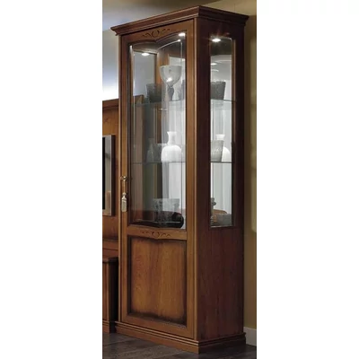 Nostalgia Day 1-door display cabinet opening to the right with 1 spotlight - walnut