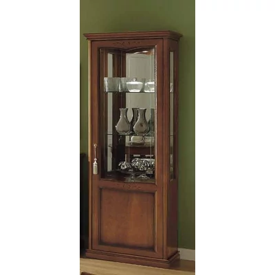 Nostalgia Day 1-door display cabinet opening to the right with 1 spotlight - walnut
