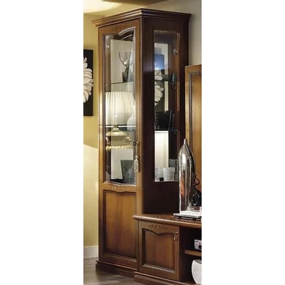 Nostalgia Day 1-door display cabinet opening to the left with 1 spotlight - walnut
