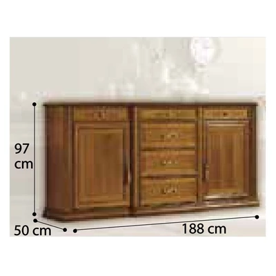 Siena Day 2-doors buffet chest of drawers with 6 drawers