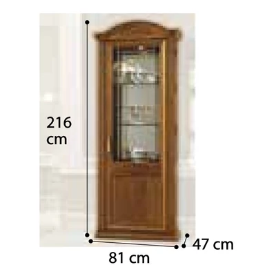 Siena Day 1-door display cabinet opening to the right with 1 spotlight